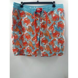 Red Camel Mens Blue Lobster Crab Print Board Shorts Swim Trunks‎ Size 40 Orange